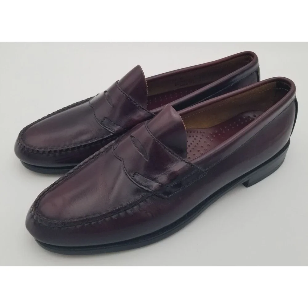 G. H. Bass & Co. Weejuns Burgandy Oxblood Leather Penny Loafers Men's Size 11 D